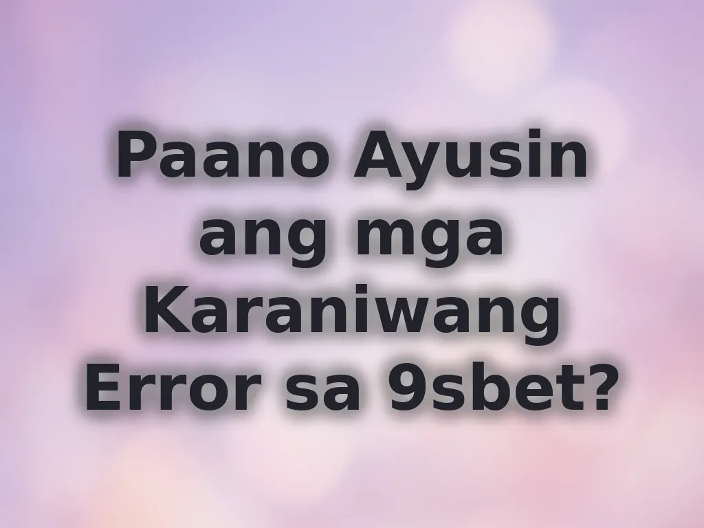 Error Fixes
